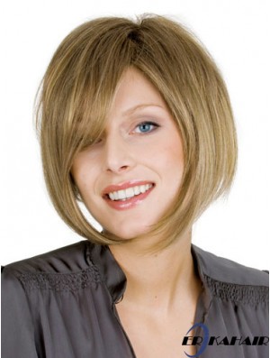Blonde gerade Kinn Länge Bobs 100% handgebundene billige Perücken für Frauen
