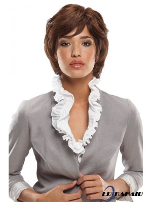Bobs Kinnlänge Auburn Wavy Durable Petite Perücken