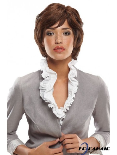 Bobs Kinnlänge Auburn Wavy Durable Petite Perücken