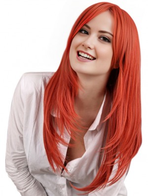 Spitze Front Perücken rote Farbe lange Länge gerade Stil mit Remy