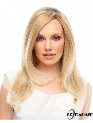 18 Zoll Blonde Long Layered Straight Designed Lace Perücken