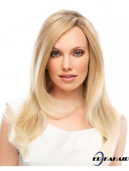 18 Zoll Blonde Long Layered Straight Designed Lace Perücken