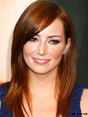 Ohne Pony Langes Kupfer Gerade 18 Zoll Fabelhaftes Menschenhaar Emma Stone Perücken