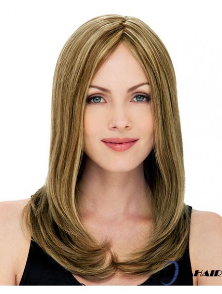 20 Zoll blonde lange geschichtete gerade gerade erschwingliche Spitze Perücken