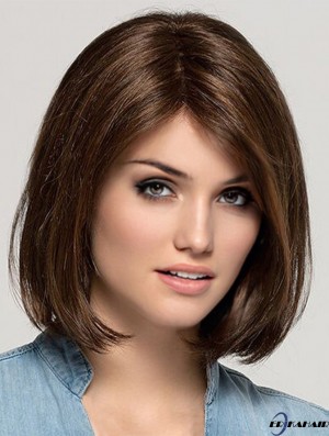 Brown 11 Zoll Bob Perücke echthaar - Stilvoll und modern
