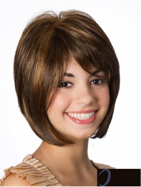 Spitze vorne gerade 10 Zoll Brown Bob Frisuren