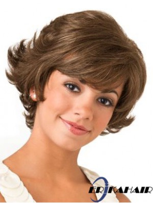 Lace Front Wellige 8 Zoll Brown Bob Perücken für Frauen