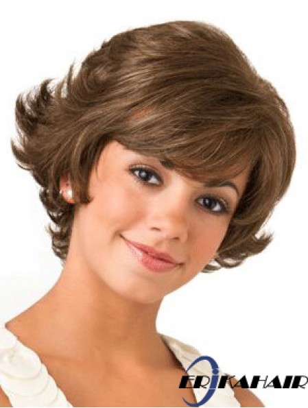 Lace Front Wellige 8 Zoll Brown Bob Perücken für Frauen