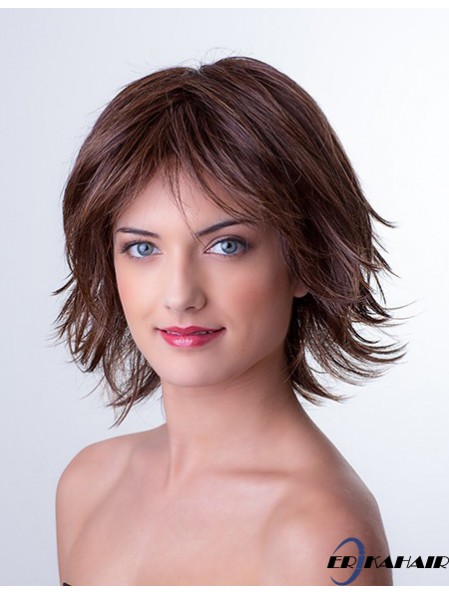 Auburn Bobs Kinn Länge 10  inchStraight Remy Echthaar Charmeur Mono Perücke