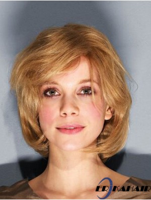 10  inchWavy Brown Remy Echthaar Kinnlänge 100% handgebundene Bob Perücken zum Verkauf