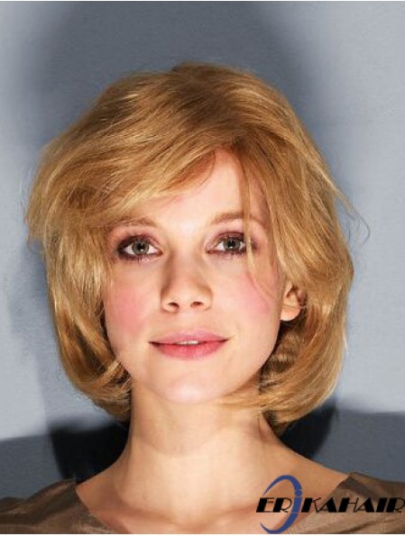 10  inchWavy Brown Remy Echthaar Kinnlänge 100% handgebundene Bob Perücken zum Verkauf