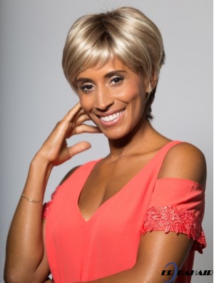 Beste kurze gerade blonde Boycuts Afroamerikaner Perücken