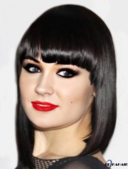 Capless Synthetic Yaki Bobs Schwarze Schulter  Perücken