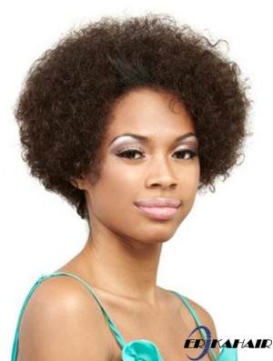Echthaar Front Lace Perücke kurze Länge lockiger Stil braune Farbe