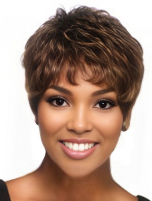 Boycuts Short Brown Wavy Good Petite Perücken