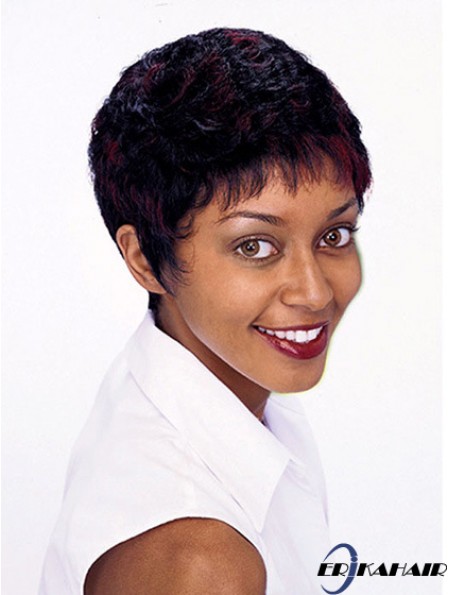 Kurze Perücken für afroamerikanische Frauen Curly Style Auburn Color Bobcuts