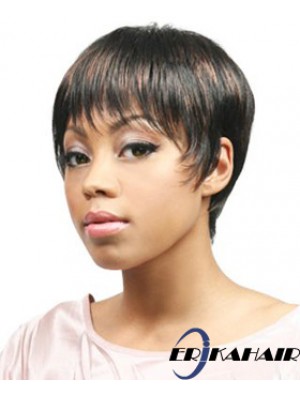 Afrikanische Haarperücken Boycuts verkürzte Länge gerade Art mit Capless