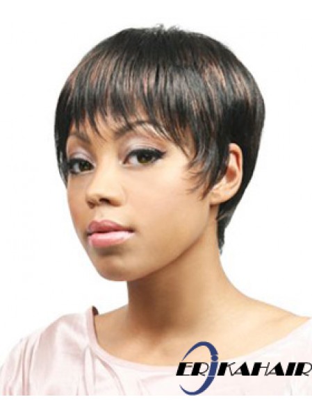 Afrikanische Haarperücken Boycuts verkürzte Länge gerade Art mit Capless