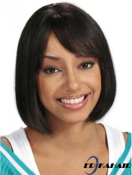 Kurzes Haar Perücken Afroamerikaner Straight Style Kinn Länge