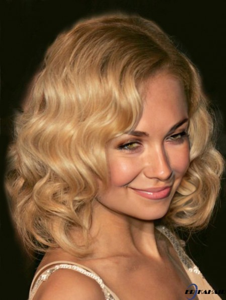  Perücke Welliger Stil Schulter Stil Blonde Farbe