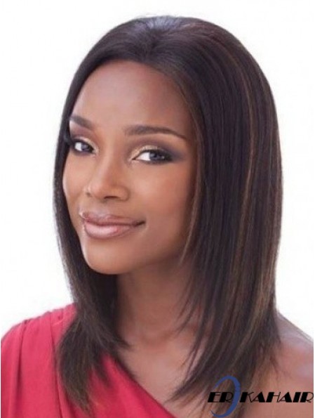Ohne Pony Beste Straight Auburn Schulterlange Echthaar Lace Front Perücken