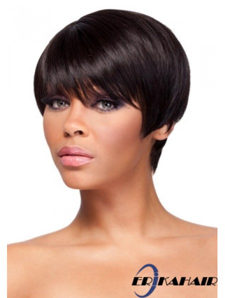 Cropped Auburn Straight Boycuts Wunderschöne Afroamerikaner Perücken