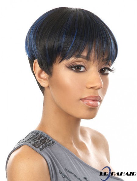 Cropped Black Straight Boycuts Neue Afroamerikaner Perücken
