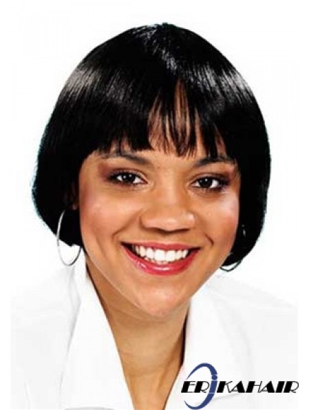 Kurze schwarze gerade Bobs New African American Perücken