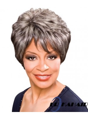 Synthetische Best Short Wavy Grey Perücken