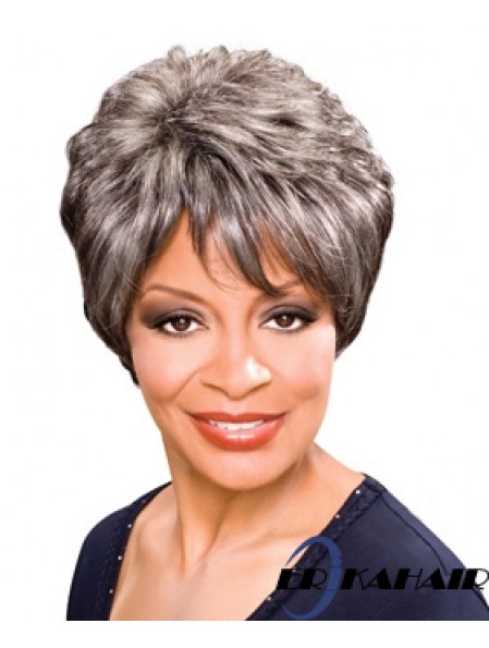 Synthetische Best Short Wavy Grey Perücken