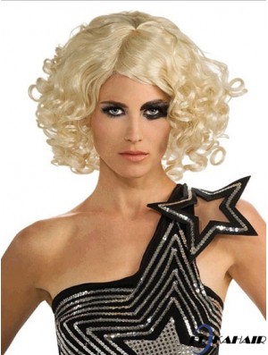 12 Zoll unglaubliche Kinnlänge Curly Bobs Lady Gaga Perücken