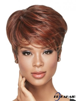 Cropped Red Wavy Boycuts Ideale Afroamerikanerperücken