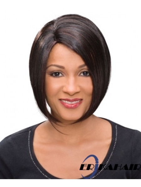 Kinnlänge Auburn Straight Bobs Hochwertige afroamerikanische Perücken