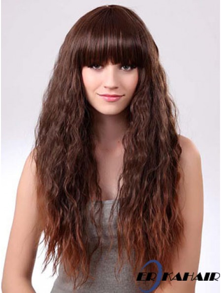 Long Ombre / 2 Tone Curly mit Pony Geeignete Afroamerikaner Perücken