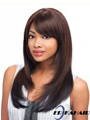 Lange Auburn Straight Layered Exquisite Afroamerikaner Perücken
