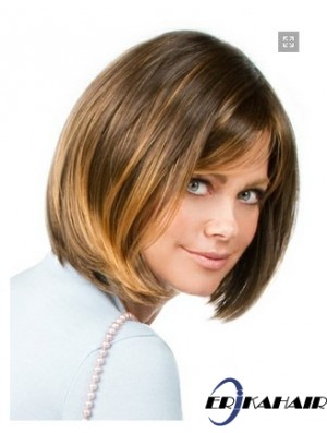 Capless Chin Länge gerade gerade blonde beliebte Bob Perücken