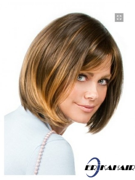 Capless Chin Länge gerade gerade blonde beliebte Bob Perücken