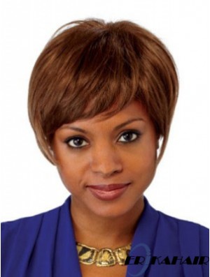Gerade geschichtete Kinnlänge Auburn Komfortable Lace Front Perücken