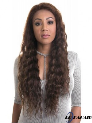 Wellige 22 Zoll Lace Front Brown Afroamerikaner Frisuren