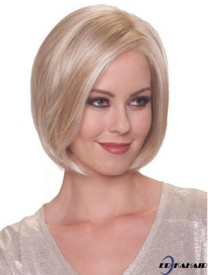 Blonde Online Straight Short Synthetic Bob Perücken