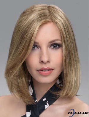 Blonde weiche gerade schulterlange synthetische Bob Perücken