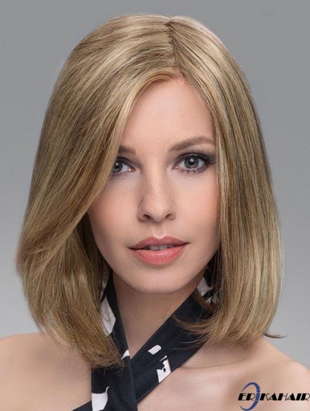 Blonde weiche gerade schulterlange synthetische Bob Perücken