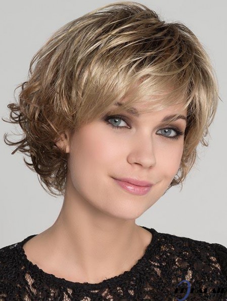 Moderne Blonde Kurze synthetische Bob Perücken für Frauen