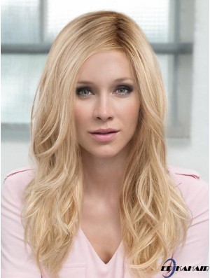Geschichtete blonde gewellte 18 Zoll lange synthetische Haarperücke