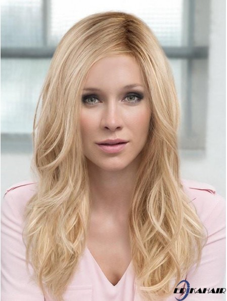 Geschichtete blonde gewellte 18 Zoll lange synthetische Haarperücke