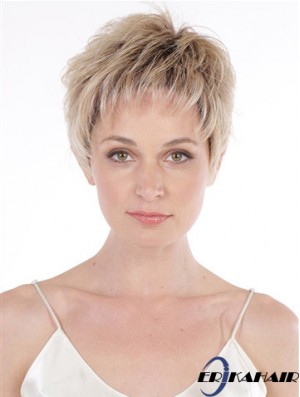 6 Zoll gewellte Top Boycuts Lace Front synthetische Perücken