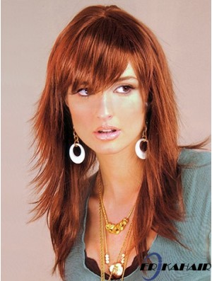 Synthetic Hair UK Auburn Farbe Langer, geschichteter Schnitt mit Capless