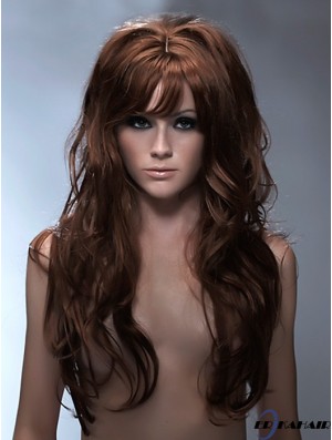 Langes synthetisches Haar mit Pony Capless Wavy Style Auburb Color