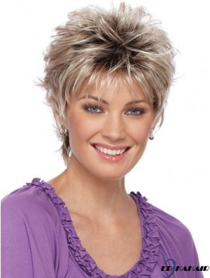 Stylische Kurze Blonde Perücke