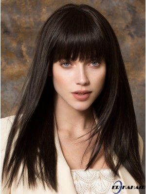Beste synthetische Perücken mit Pony Monofilament Straight Style Black Farbe